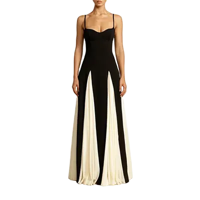 Black White Flow Dress